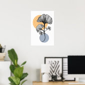 Affiche botanique feuille de ginkgo moderne (Bureau à domicile)