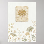 Affiche botanique florale or vintage (Devant)