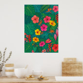 Affiche botanique florale tropicale | Mur coloré  (Cuisine)