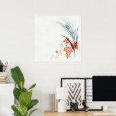 Affiche botanique minimale Corail Vigne Bleu Triti (Bureau à domicile)