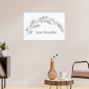 Affiche botanique minimaliste 'Respirer simplement