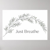 Affiche botanique minimaliste 'Respirer simplement (Devant)