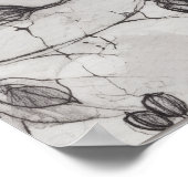 Affiche botanique monochrome de feuilles de squele (Coin)
