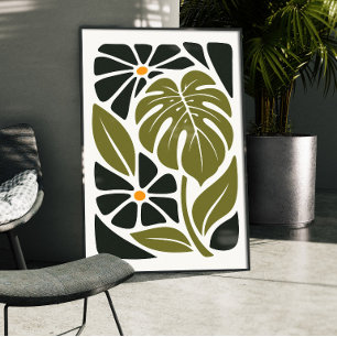 Affiche botanique Monstera moderne du milieu du si