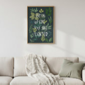 Affiche botanique "Pousse où tu es planté"