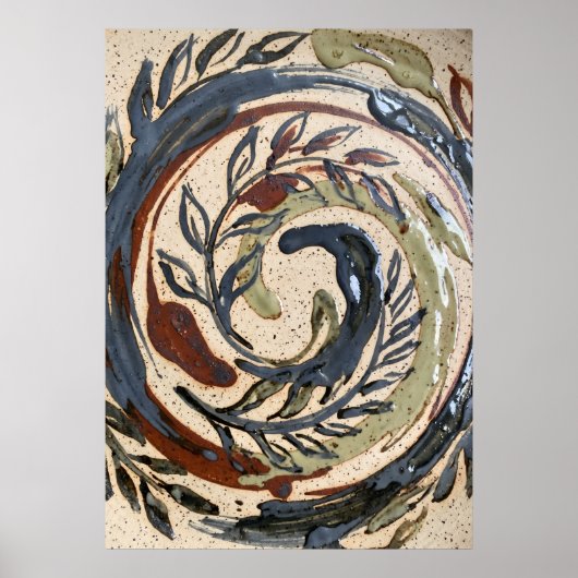 Affiche botanique spirale tons terre (Devant)