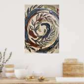 Affiche botanique spirale tons terre (Cuisine)