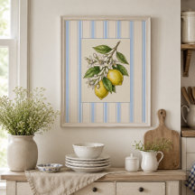 Affiche botanique vintage du citron