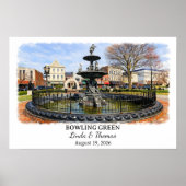 Affiche Bowling Green Kentucky, Aquarelle, Sur mes (Devant)