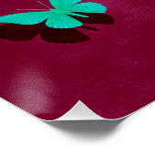 Affiche brillante à fleurs en blocs de couleur ave (Coin)
