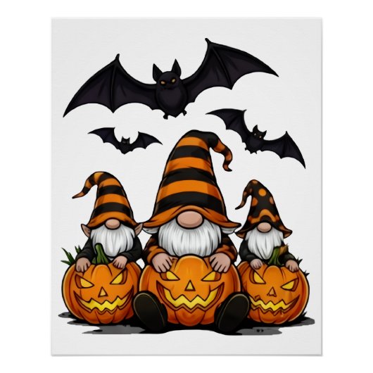 Affiche brillante de gnome d'Halloween (Devant)
