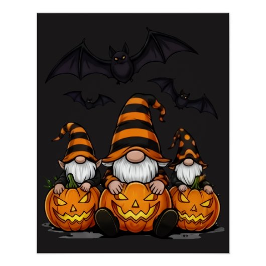 Affiche brillante de gnome d'Halloween (Devant)