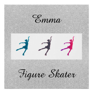 Affiche brillante de patinage artistique avec son 
