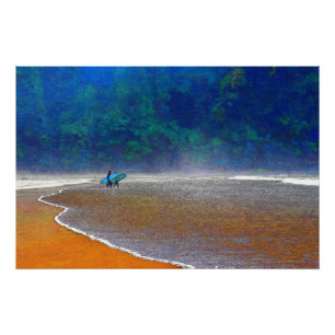 Affiche brillante des surfeurs de l'Oregon