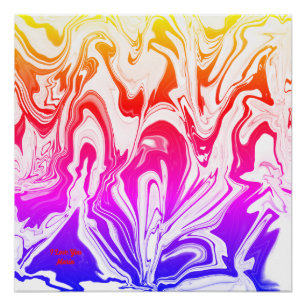 Affiche brillante et colorée en marbre abstrait li