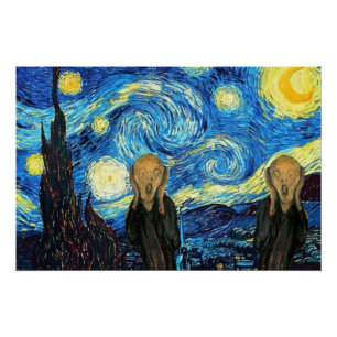 Affiche brillante La Nuit étoilée hurle.