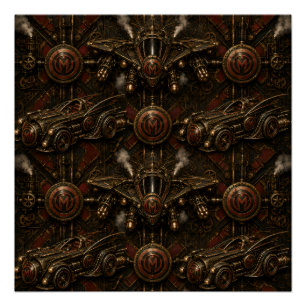 affiche brillante steampunk de nuit de patrouille 