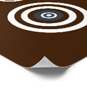 affiche Brown, blanc & bleu rétro cercles (Coin)