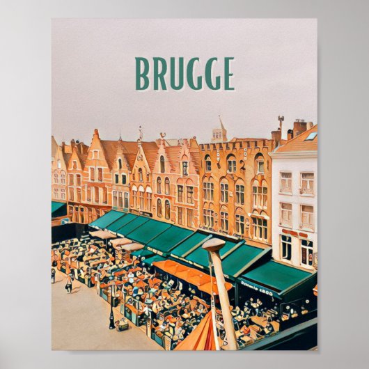 Affiche Bruges Belgique Photo Vintage (Devant)