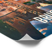 Affiche Bruges Belgique Photo Vintage  (Coin)