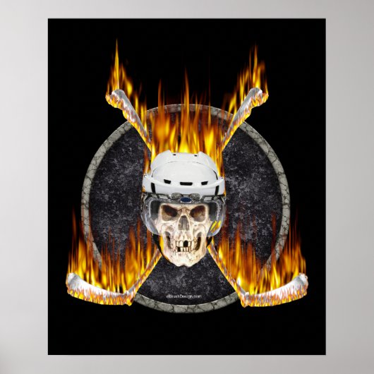 Affiche Burning Hockey Sticks (Devant)