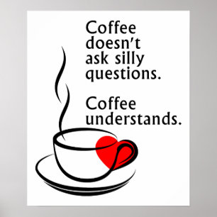 Affiche Café comprend l'humour