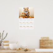 Affiche Calendrier 2024 de Hamster Large (Cuisine)