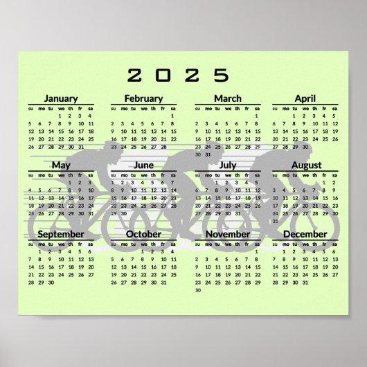 Affiche Calendrier Cycling Design 2025 (Devant)