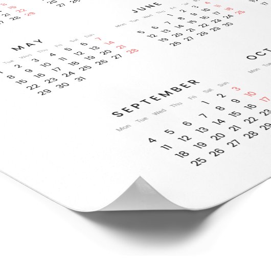 Affiche Calendrier de l'Art numérique des fleurs d (Coin)