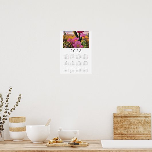 Affiche Calendrier de l'Art numérique des fleurs d (Cuisine)