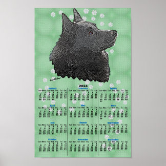 Affiche Calendrier Schipperke 2024