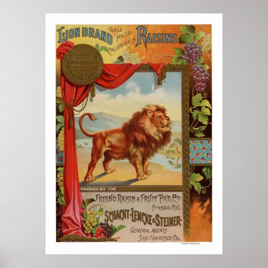 Affiche California Raisins 1890 (Devant)