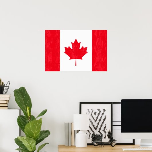 Affiche CANADIENNE sur DRAPEAU (Bureau à domicile)