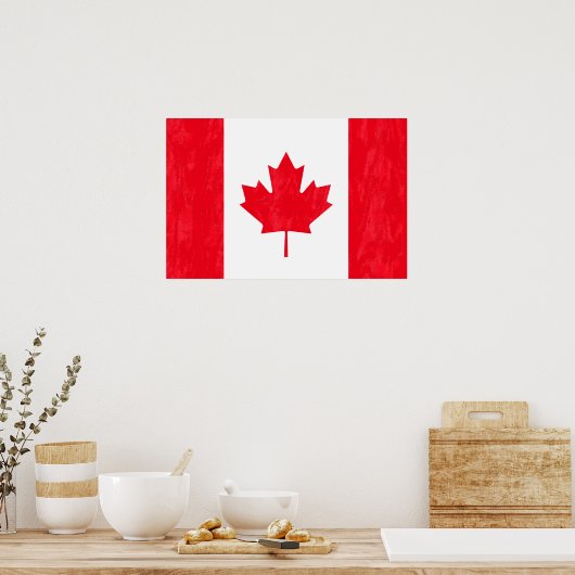 Affiche CANADIENNE sur DRAPEAU (Cuisine)