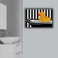 Affiche Canard Jaune Nageant Dans La Baignoire