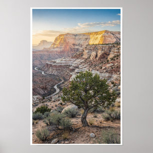 Affiche Canyon de grès ensoleillé et désert de gen