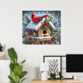 Affiche Cardinal d'hiver (Bureau à domicile)