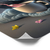 Affiche carré d'une licorne noire mignonne (Coin)