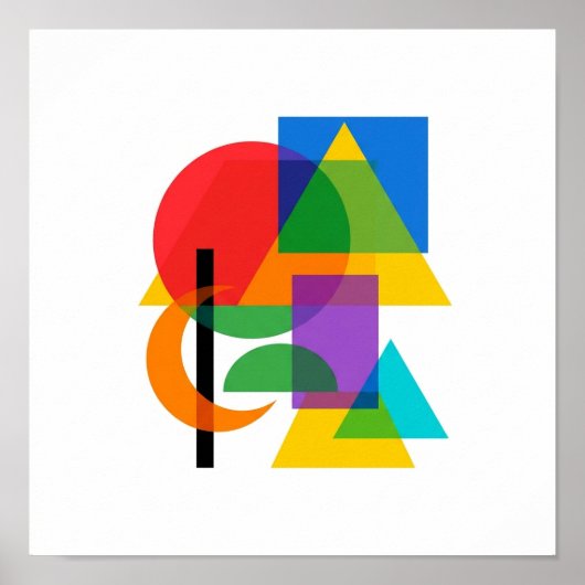 Affiche carrée de formes géométriques Bauhaus (Devant)