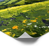 Affiche carrée de prairie verte en pente texturée (Coin)