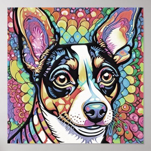 Affiche carrée Fox Terrier (Devant)