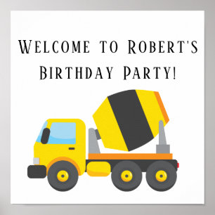Affiche carrée pour fête d'anniversaire mélangeuse