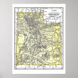Affiche :   Carte de l'Utah, 1921