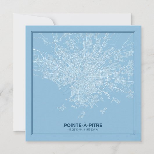 Affiche Carte de Pointe-à-Pitre, Guadeloupe (Devant)