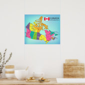 Affiche - Carte du Canada avec provinces (Cuisine)