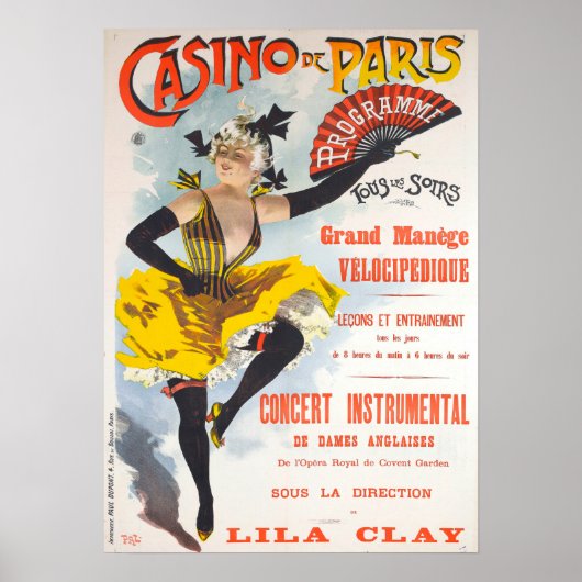 Affiche Casino vintage de Paris (Devant)