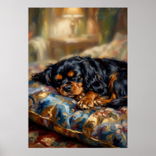 Affiche Cavalier King Charles Spaniel endormi Oi