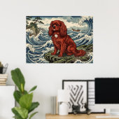 Affiche Cavalier King Charles Spaniel Vague Japona (Bureau à domicile)