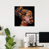Affiche célébrant les femmes noires colorées (Bureau à domicile)
