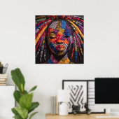 Affiche célébrant les femmes noires colorées (Bureau à domicile)